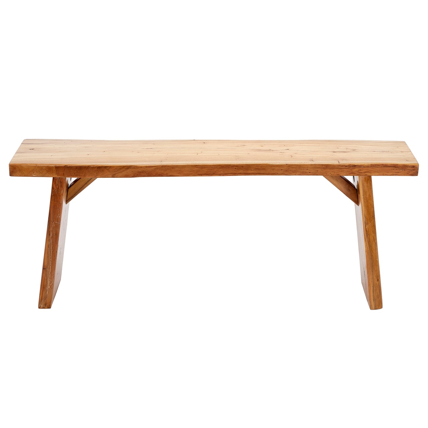 Solid Wood Dining Bench Bedroom BenchesIn Footrest Stool Live Edge Wooden Bench for Entryway Dining Room Living Room Bedroom End of Bed ( 4' Long,Rustic Elm Wood )