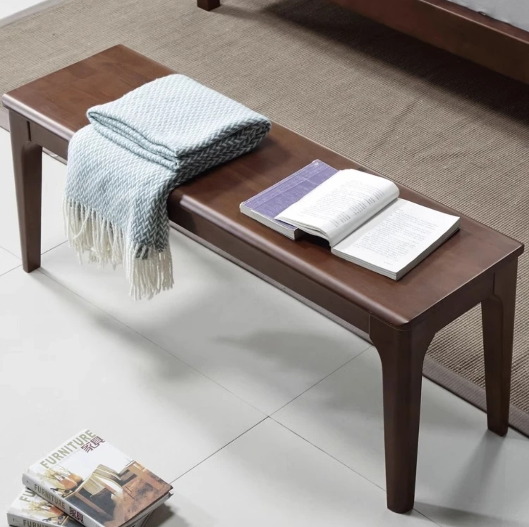 Indoor Wooden Living room Dining Bench, Natural Wood Kitchen Entryway Bench with Armless Design