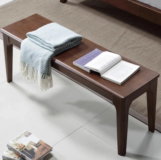 Indoor Wooden Living room Dining Bench, Natural Wood Kitchen Entryway Bench with Armless Design