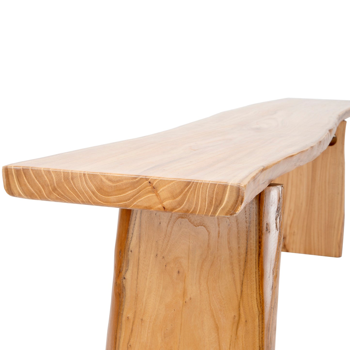 Solid Wood Dining Bench Bedroom BenchesIn Footrest Stool Live Edge Wooden Bench for Entryway Dining Room Living Room Bedroom End of Bed ( 5' Long,Rustic Elm Wood )