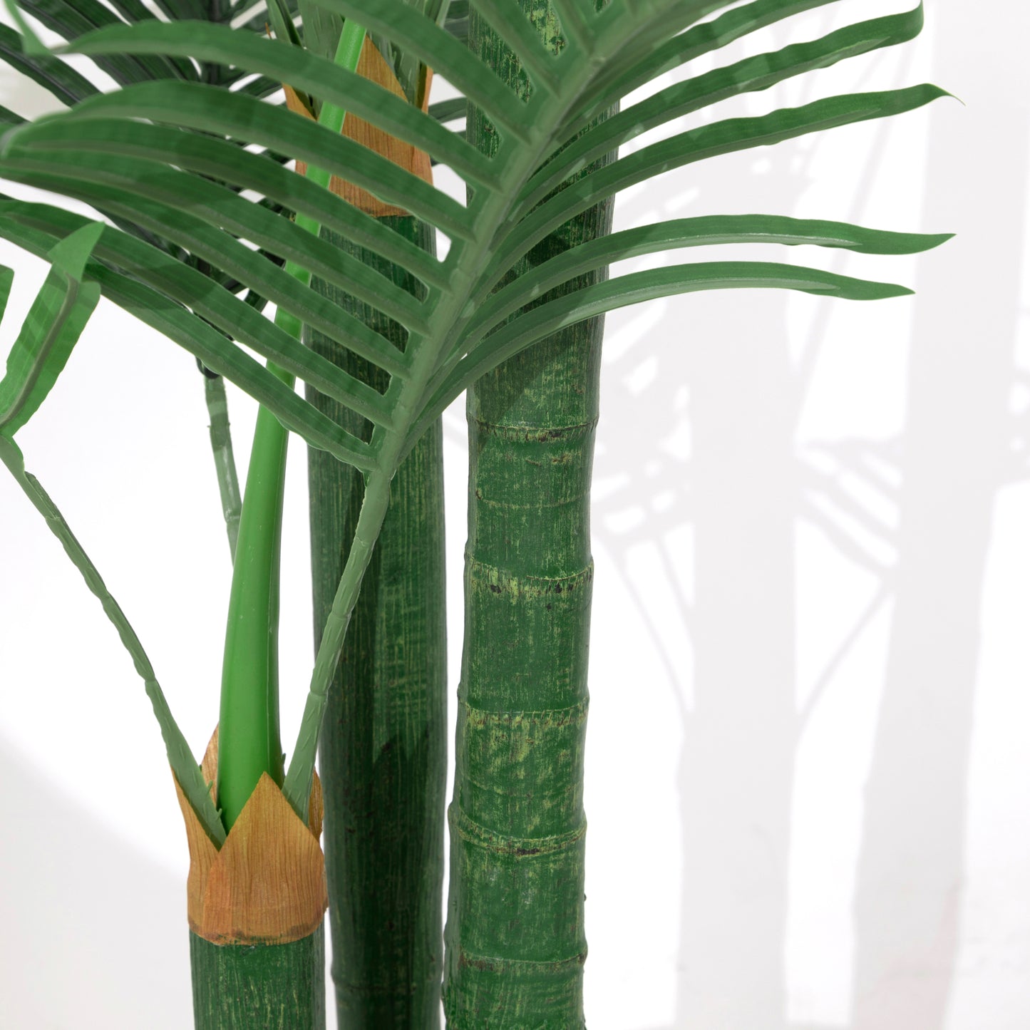 BALANBO Golden Cane Palm Artificial Tree with Four Realistic Trunks for Indoor Outdoor Décor with Black Nursery Planter