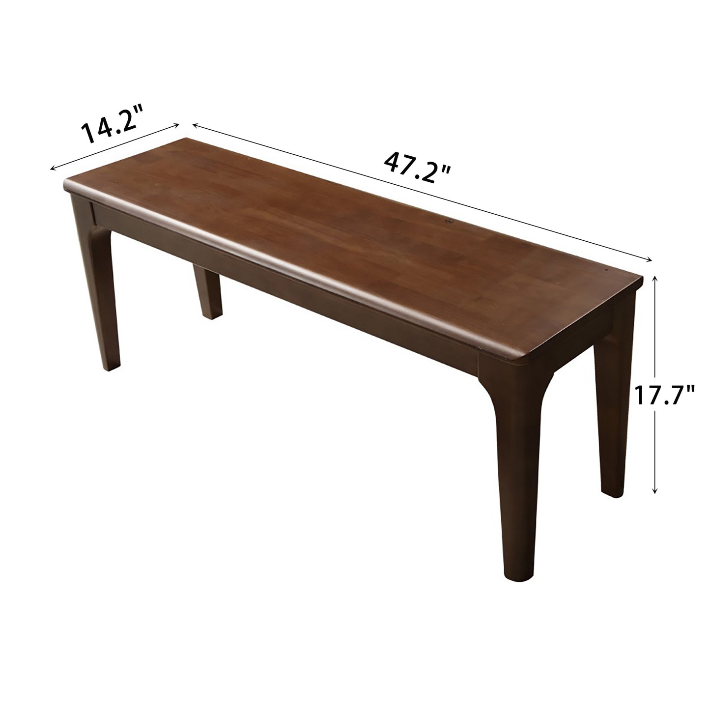 Indoor Wooden Living room Dining Bench, Natural Wood Kitchen Entryway Bench with Armless Design