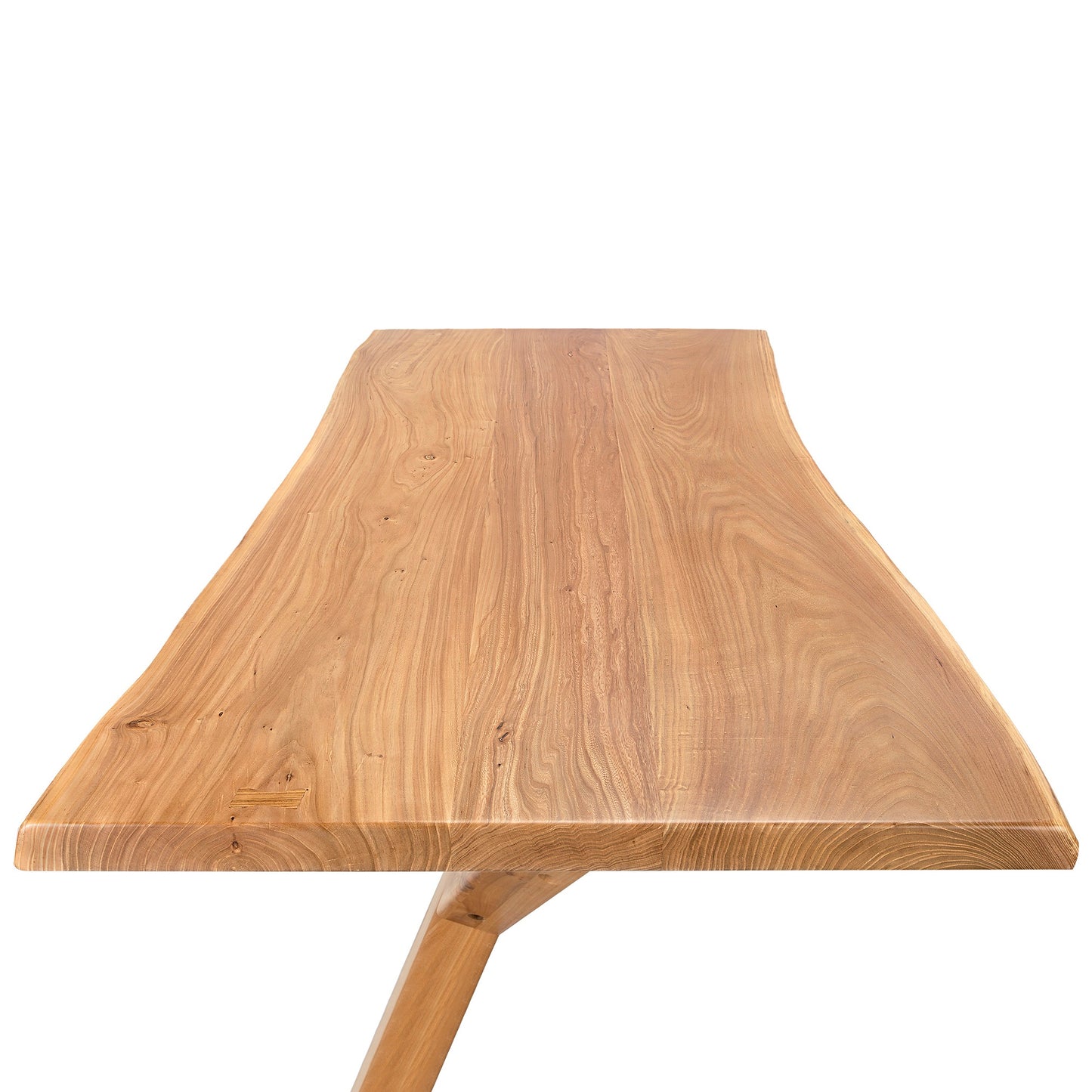Live Edge Solid Wood Dining Table, 63" Rustic Farmhouse Rectangle Kitchen Table for 6, Natural Finish