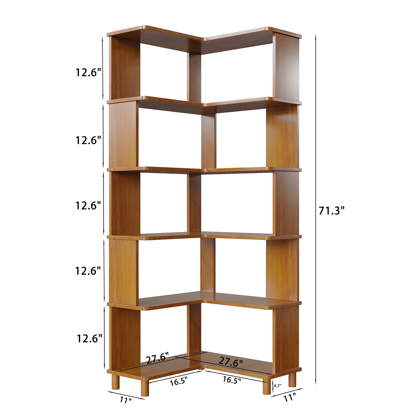 Corner Bookshelf, Multi-Layer Display Shelf, Corner Cube Toy for Small Space, Book Storage, Wooden Cube Corner Bookshelf for Game Room, Bedroom, Living Room