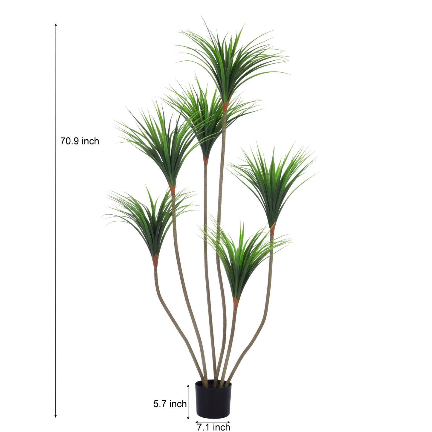 BALANBO Artificial Dracaena Plant, 6ft Faux Plants Fake Yucca Palm Trees in Pot Realistic Dragon Tree for Living Room Home Office Indoor Outdoor Decor